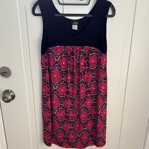 Jostar Black and Pink Patterned Mini Dress